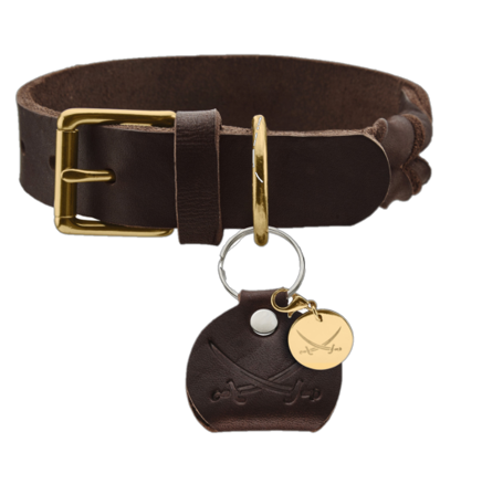 Hunter - Hundehalsbånd Sansibar i massivt kuskinn mørk brun M-L 60cm - Hund - Halsbånd - ZOO.no