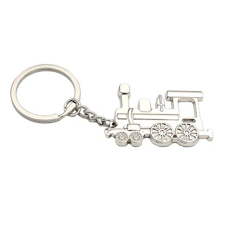 Sølv Lokomotiv Tog Metal Nøglering Punk Nøglering Kæde Håndværk Til Mænd Kvinder (sølv)