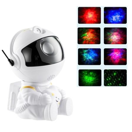 Astronaut-formet projektorlampe af stjerner og galakser - XO-WELLNGS white