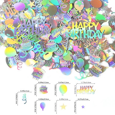 Färgglatt Grattis på födelsedagen Papper, Färgglad Papperspåse för Skrivbordet, Färgglad Silver Party Dekoration Skrivbords Dekorativt Kort Gåva, 30g