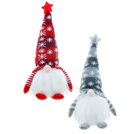 2 kpl Kirkkaita Joulupukkeja Joulukoristeita Harmaa + Punainen KLB{ROG}