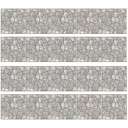 20 stk. DIY-serie 20 cm firkantede dekaler køkken badeværelse vægfliser klistermærker 3D sten stil klistermærke til boligindretning selvklæbende-A