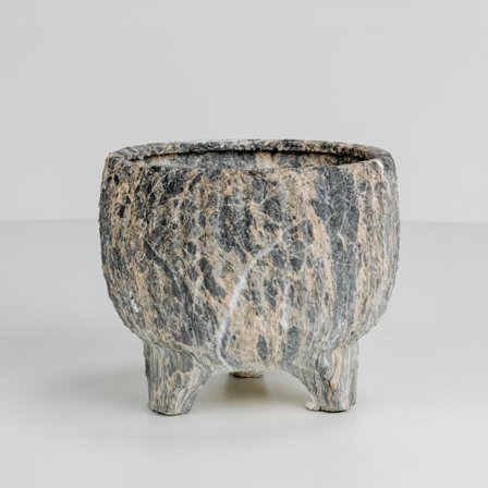 Keramisk plantekasse 27x27x23cm, antracitgrå beige