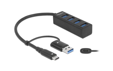 Delock USB 5 Gbps Hub 4-Port, Type-C or Type-A Connector