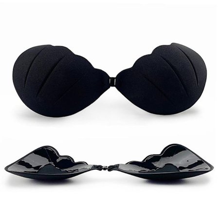 Sexig Trådlös Stick On Underkläder Push Up BH Black A