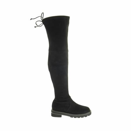 Stuart Weitzman, boot over the knee Zwart, Dames, Maat:36 1/2 EU,suede
