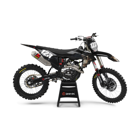 Kompletny Zestaw Naklejek Czaszki + Naklejki na Tablicę pod Numer Startowy - Husqvarna EE5 2020-2024