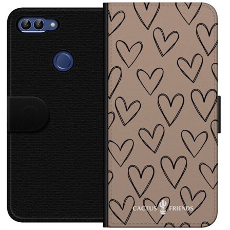 Kompatibelt Lommeboketui til Huawei Huawei P smart Cactus and Friends - Earthy Sketch Hearts
