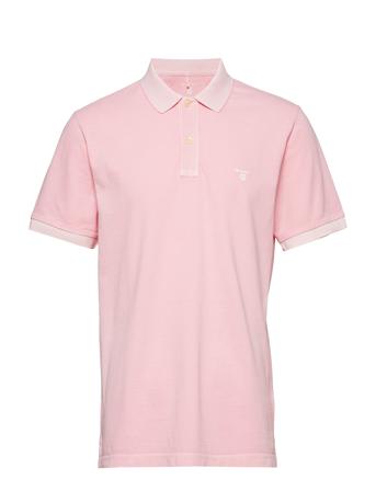 D2. Sunfaded Pique Ss Rugger Polos Short-sleeved Vaaleanpunainen GANT