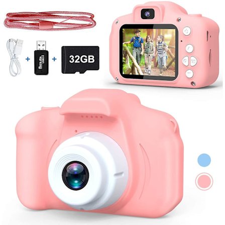 Kids Camera, Children Digital Selfie Camera With 32gb Sd Card