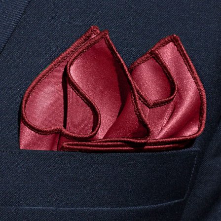 Pochette de costume classique bordeaux pour hommes - Pochettes de costume de couleur unie