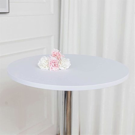 5-pack Formsydda Vita Runda Bordsdukar Cocktailbord Topper Spandex Fällbart Barbordsöverdrag Elastiska Stretch Bordsdukar 24 Tum