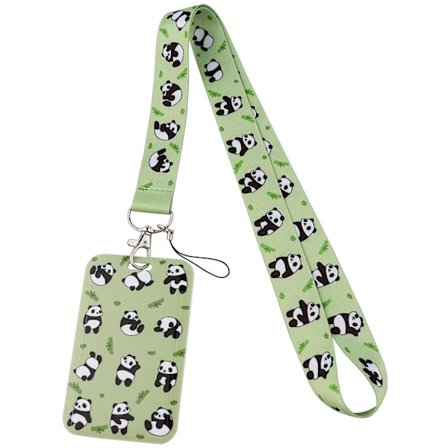 Sødt ID-kortholder Lanyard til nøgler Grøn nøgle Lanyard til kvinder Piger Børn Mænd til ID-badges Studenter Panda Hals Lanyard Nøglering