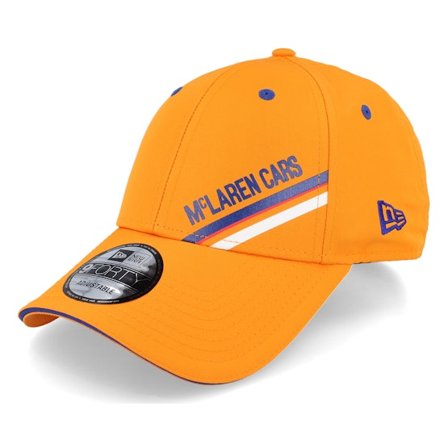 New Era - Motor Orange adjustable Czapka Z Daszkiem - McLaren Triple Crown Stripe 9FORTY Papaya Orange Adjustable @ Hatstore