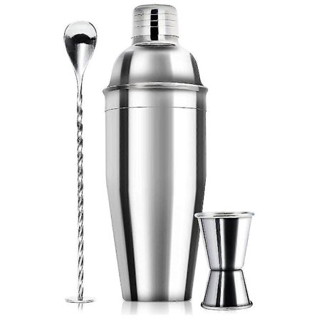 Rostfri Mixer, Bartillbehör, Cocktailglas, Europeiska Bartillbehör Tredelat Set