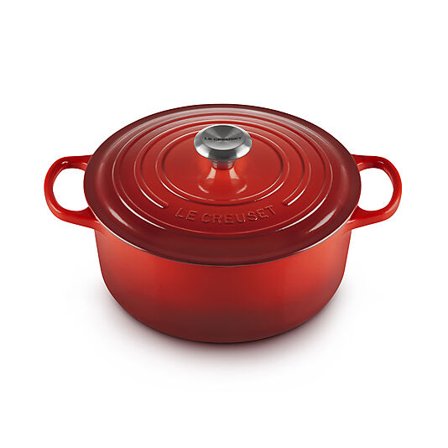 LE CREUSET Signature støpejern rund gryte 26cm Cerise