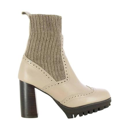 March23, Heeled Boots Beżowy, Kobieta, Rozmiar: 38 EU