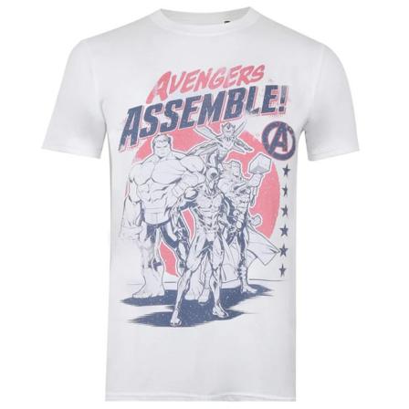 Avengers Assemble Herr Team T-shirt S Vit