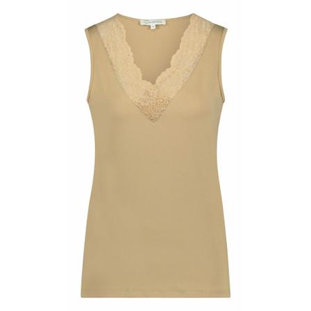 Tramontana, Basic Top V-Neck Beige, Dames, Maat:L,Polyamide
