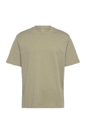Breathable Cotton T-Shirt T-shirts Short-sleeved Beige Mango*Betinget Tilbud