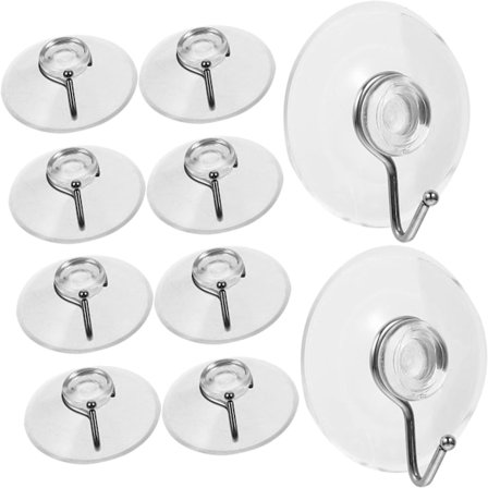 10 stk Vakuumsugkoppkrok Sugkoppkroker Multifunksjonell Sugkopp Henger Dusj Sugkopphengere Håndklekroker Hengekrok Bad Sugkopphengere Vegg