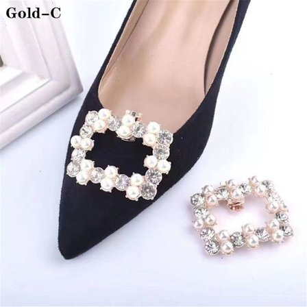 2 st Skoklipp Charm Spänne GULD C C