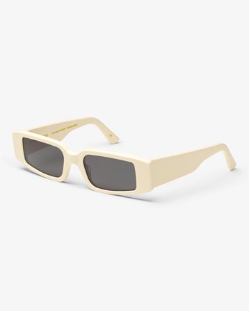 Sunglass 05 - Ivory White Solid - Black - One Size