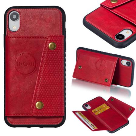 Skal med Kortfack - iPhone XR Röd
