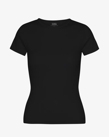Organic Rib T-Shirt - Deep Black L