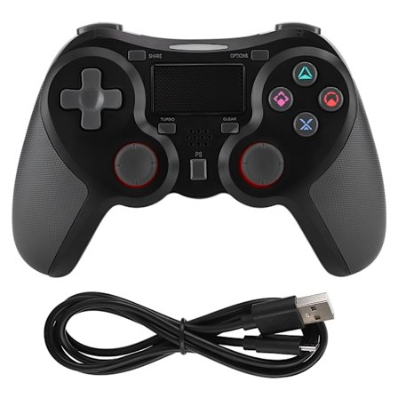 USB trådlös Bluetooth Gamepad Vibration Ergonomisk spelkonsol Controller för PS4Svart