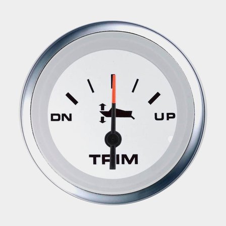 Trimmeter Veethree Lido, beschlagfrei, Ø52 mm, 12 V, Motoranschluss, silber/weiß, für Mariner / Mercury Yamaha ab 2001 & Volvo Penta DP / SX - Boot