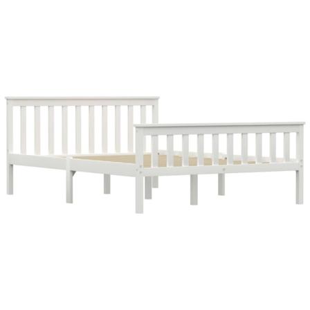 Vidaxl Sängram Vit Massiv Furu 140x200 Cm Vit