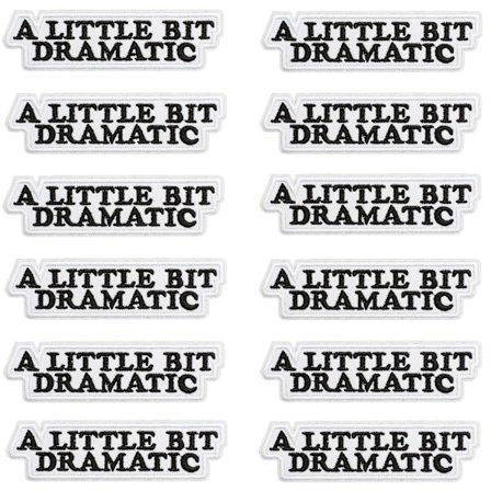 12 stk. A Little Bit Dramatic Patch Morsom Broderi Reparasjonslapp Biker Stryke På Applikasjon Svart Truckerhatt Sy På Lapper Dekorativ for DIY T-