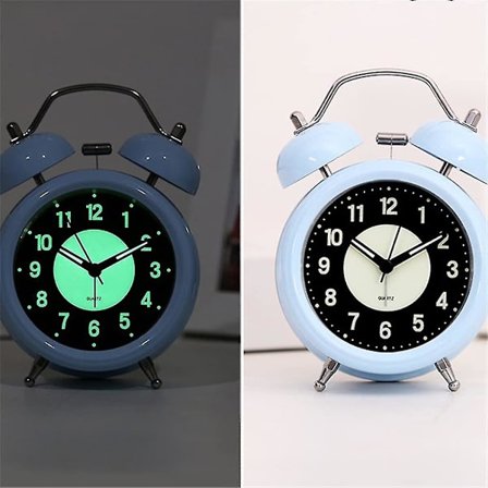 Väckarklocka Uppladdningsbar självlysande liten väckarklocka för studenter med nattduksbord, barnrum, personlighet, kreativt bord, högt ljud, Indepen