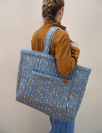 Fabelab Quilted Tote Bag - Cobblestone - Blue - ONE SIZE