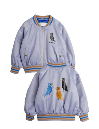 Mini Rodini Birds Sp Lightweight Baseball Jacket - Purple - 92/98