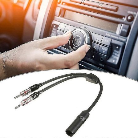 Universal Bilradioantennförgrening 1 Hona till 2 Hanar Antenn Adapterstickkontakt Kabel FM AM Stereo Audio