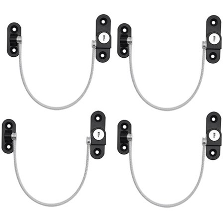 Vindusbegrenset dør lås barnesikring vindu barnesikring låser skuffelåser svart 4 stykker