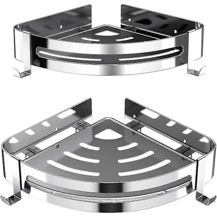 Suihkuhylly, ei porausta, suihkuhylly kulmahylly ruostumattomasta teräksestä kolmio suihkukori kylpyhuoneen järjestäjä suihkuhylly kylpyhuoneeseen 