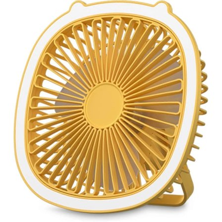 Bordventilator, Bordblæser med LED-lys, 3 Hastigheder Luftcirkulationsventilator, Skrivebordsventilator USB-drevet