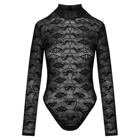 Han Kjøbenhavn, Monogram Bodysuit Zwart, Dames, Maat:L