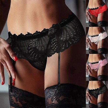 Kvinners Blonder Strømpebåndsbelte med Blonder, Suspenderbelte, Kvinners Truser, Sløyfe, Lingeri, Strømpebånd for Kvinner