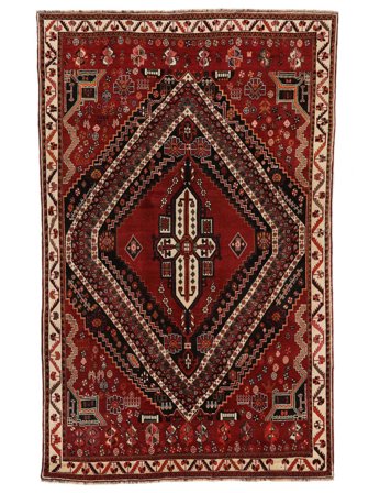 Anudada A Mano Gashgai Alfombra 189X298 De Lana Negro/Rojo Oscuro