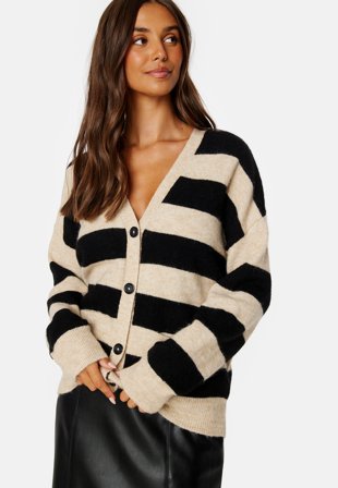 Object Collectors Item Minna L/S Knit Cardigan Shandshell Black Klær