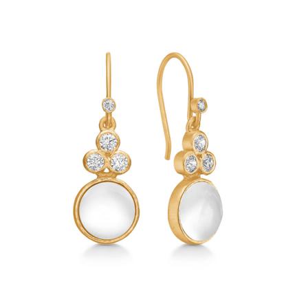 Frk. Lisberg, Clara Earrings Clear Quartz Wit, Dames, Maat:ONE Size