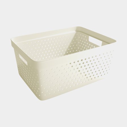 Plastic storage basket Nordiska Plast Store It Star Basket, beige, 358 x 271 x 160 mm, 13 litres