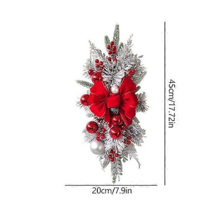 Krans Anheng Garland Juledekorasjon Krans Hengende Anheng for Ferieveggdør Med LED Lysstreng