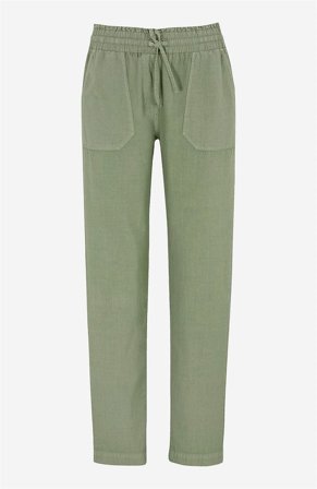 Cellbes of Sweden - Lang bukse i vasket bomull i kakigrønn for damer i størrelse 60