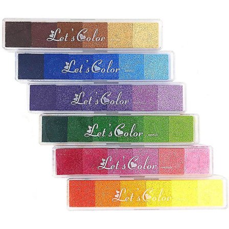 Stempelpudesæt. Stempelpude Fingeraftryk Ikke-giftig Vaskbar Stempelpude Til Lærred Bryllup. Papir