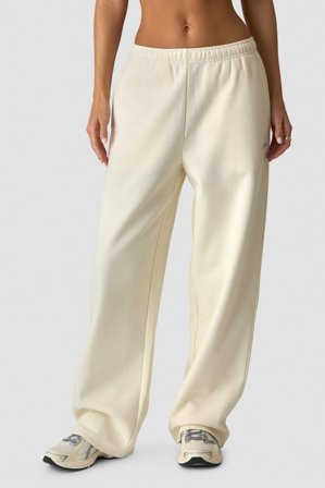 ICANIWILL - Everyday Straight Leg Sweat Pants Cream - Hosen - Damen - ICIW